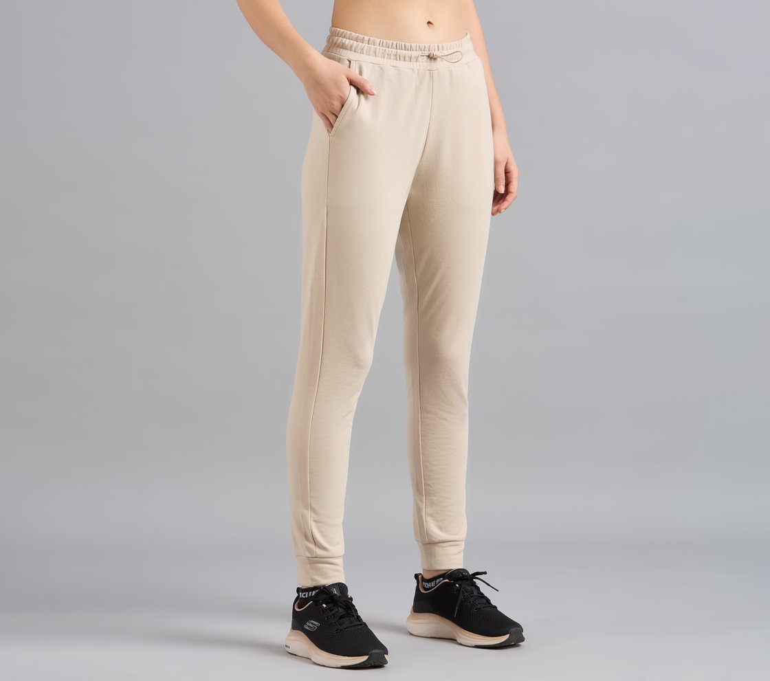 BASIC FIT BRANDED JOGGER, NATURAL/BLUE Apparel Bottom View
