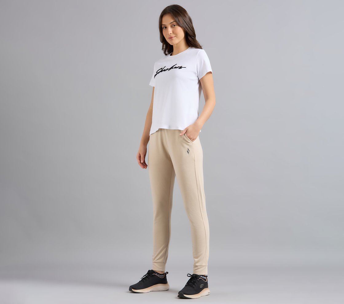 BASIC FIT BRANDED JOGGER, NATURAL/BLUE Apparel Right View