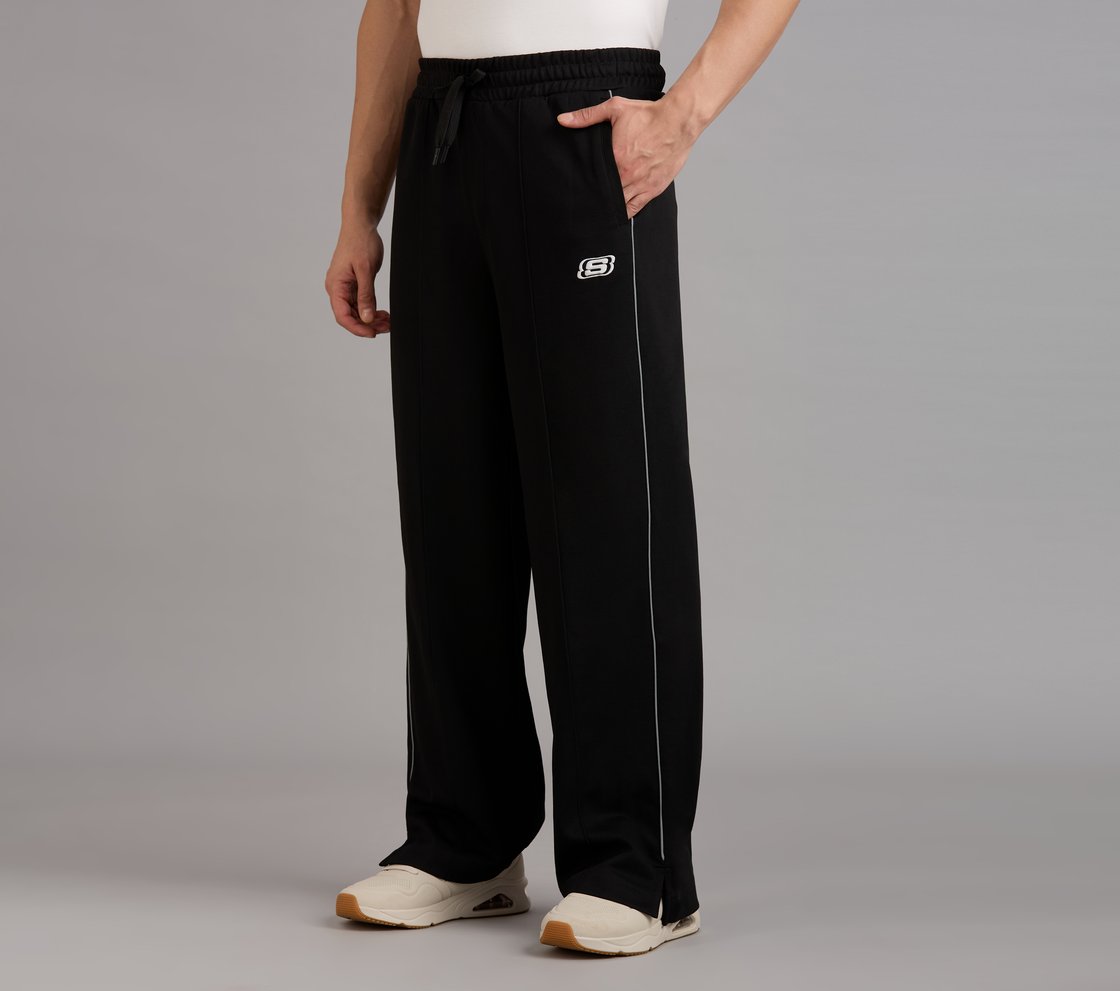 STRAIGHT SIDE SLIT PANTS, BLACK