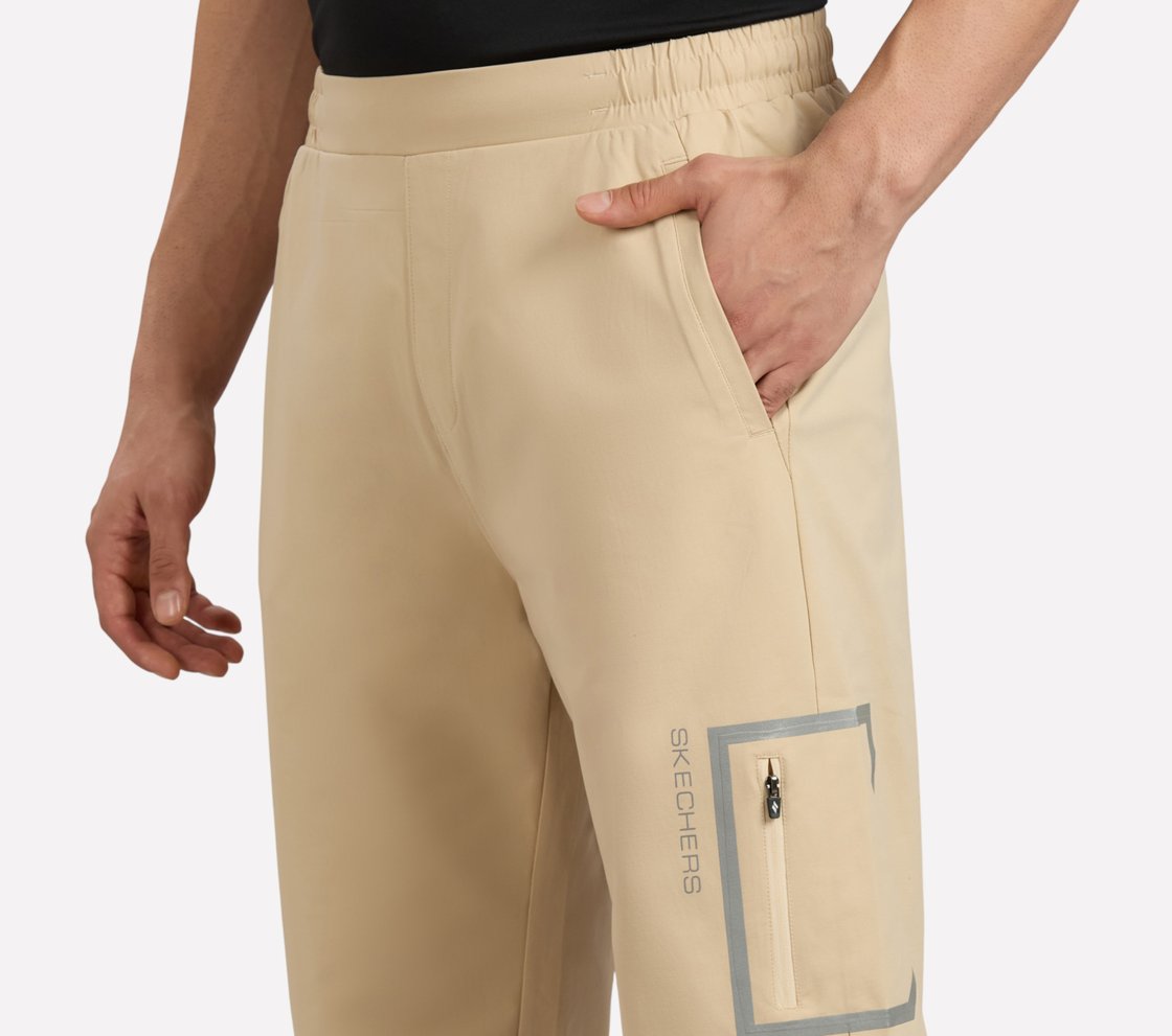 BONDED SIDE POCKET PANTS, NATURAL/BLUE