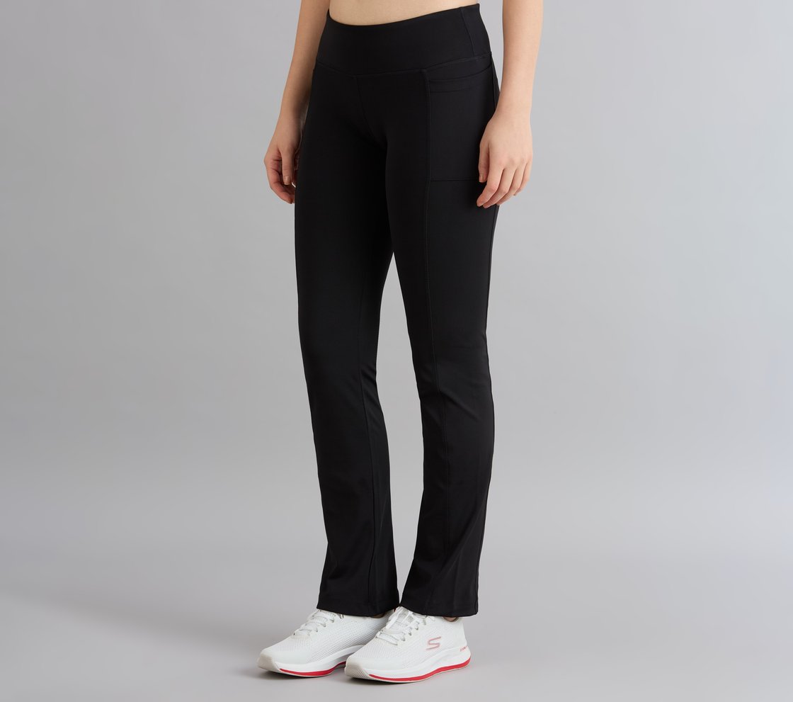 FLARED PANT WITH POCKETS, BLACK Apparel Top View