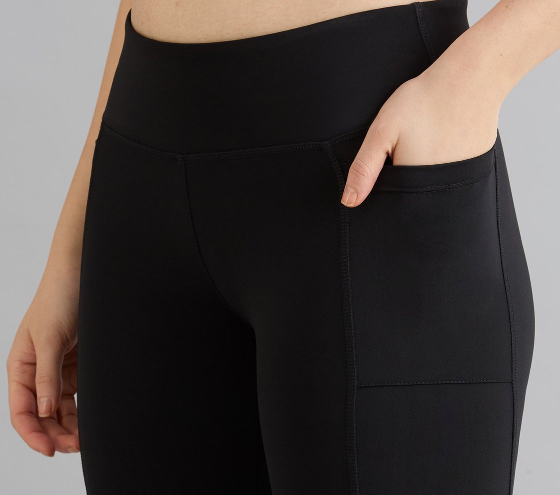 FLARED PANT WITH POCKETS, BLACK Apparel Left View