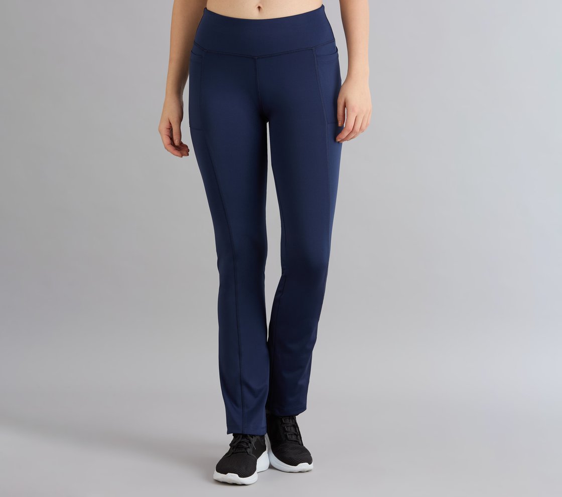 FLARED PANT WITH POCKETS, NAVY Apparel Lateral View