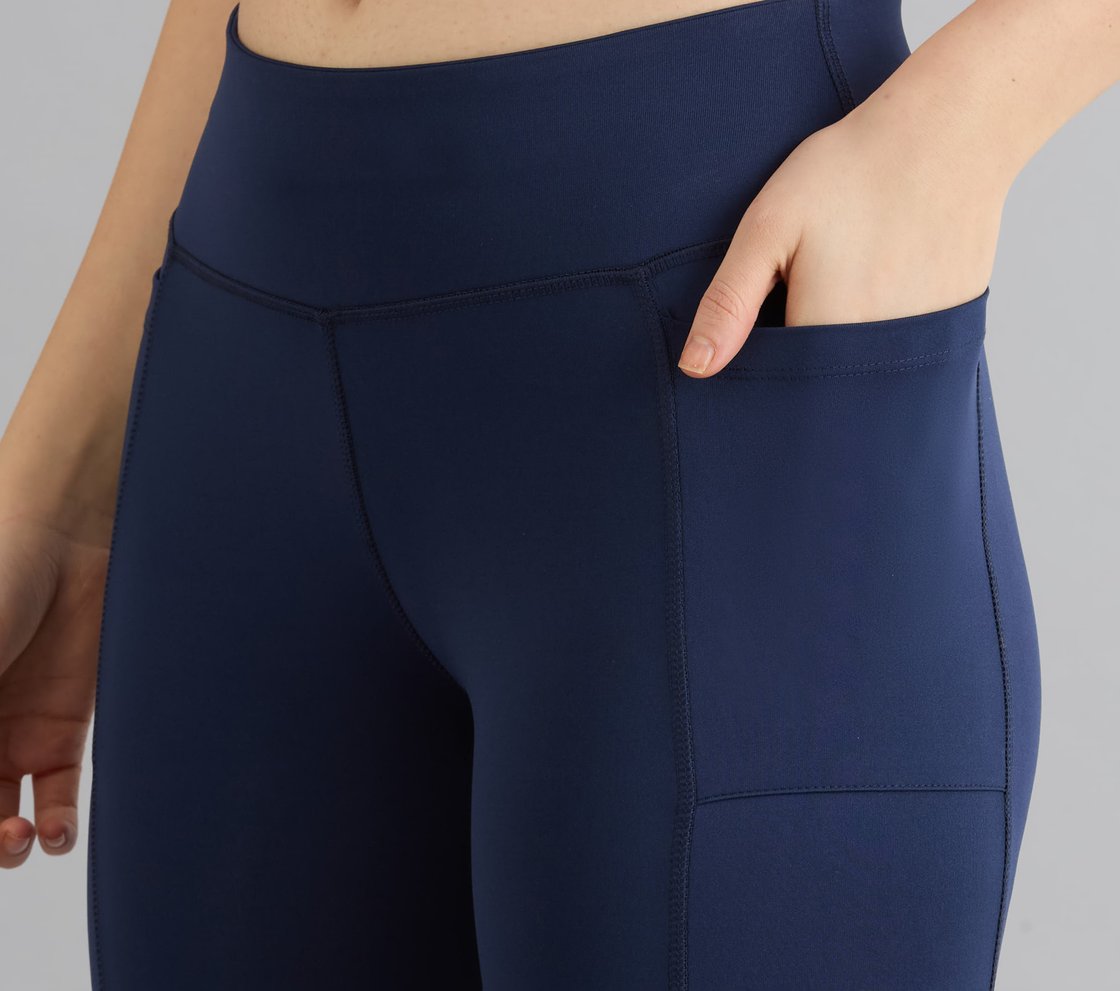 FLARED PANT WITH POCKETS, NAVY Apparel Right View