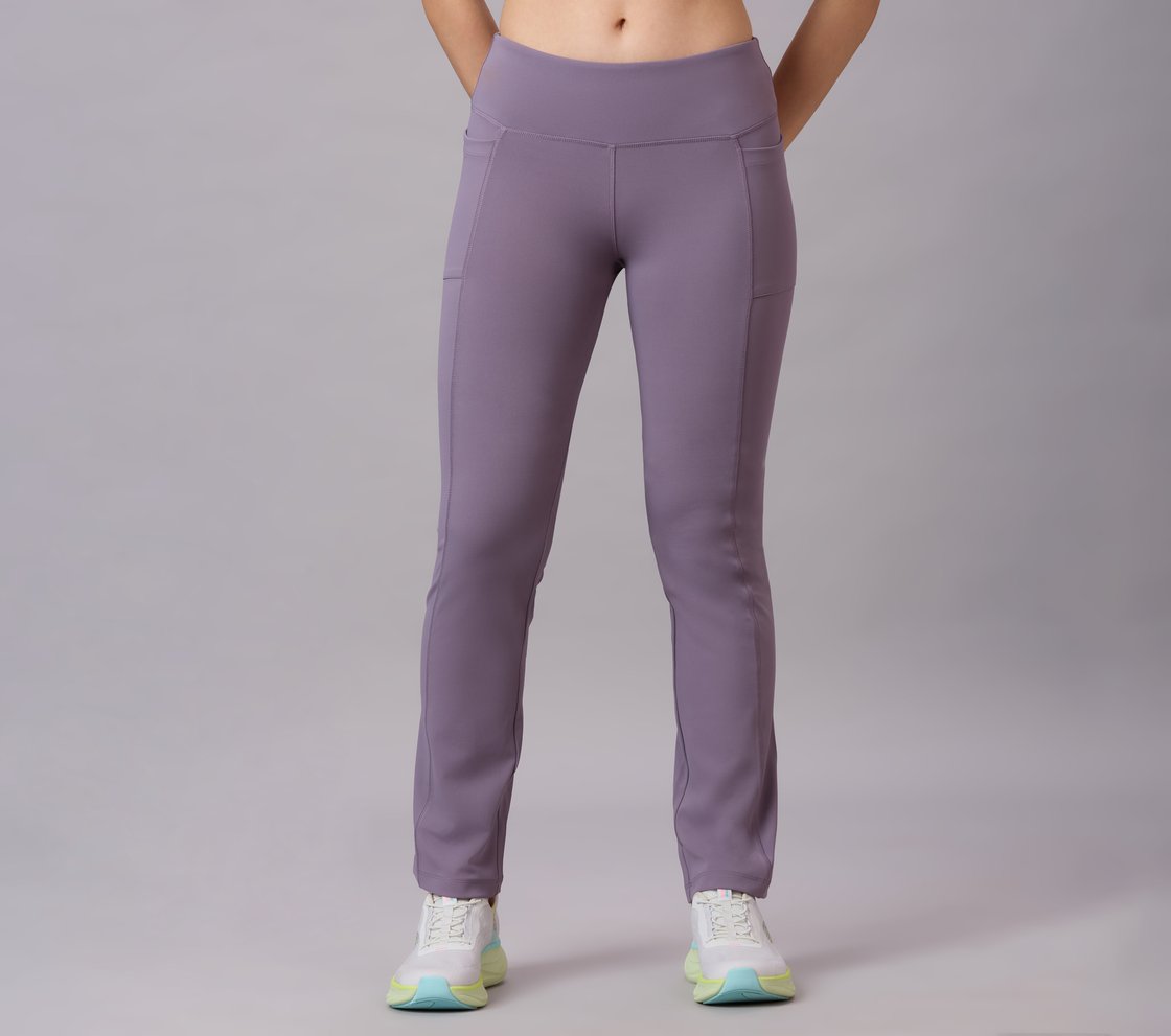 FLARED PANT WITH POCKETS, WHT/BLACK/PURPLE