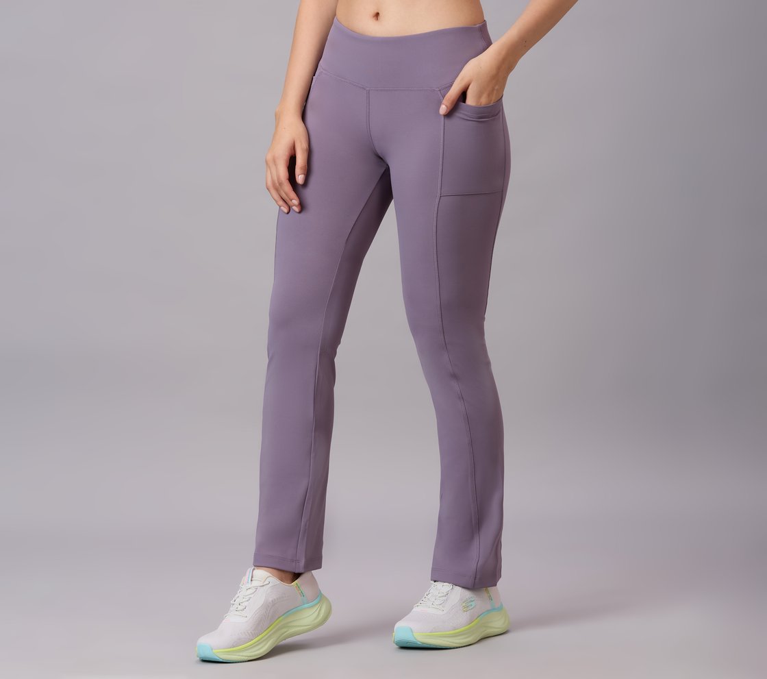 FLARED PANT WITH POCKETS, WHT/BLACK/PURPLE