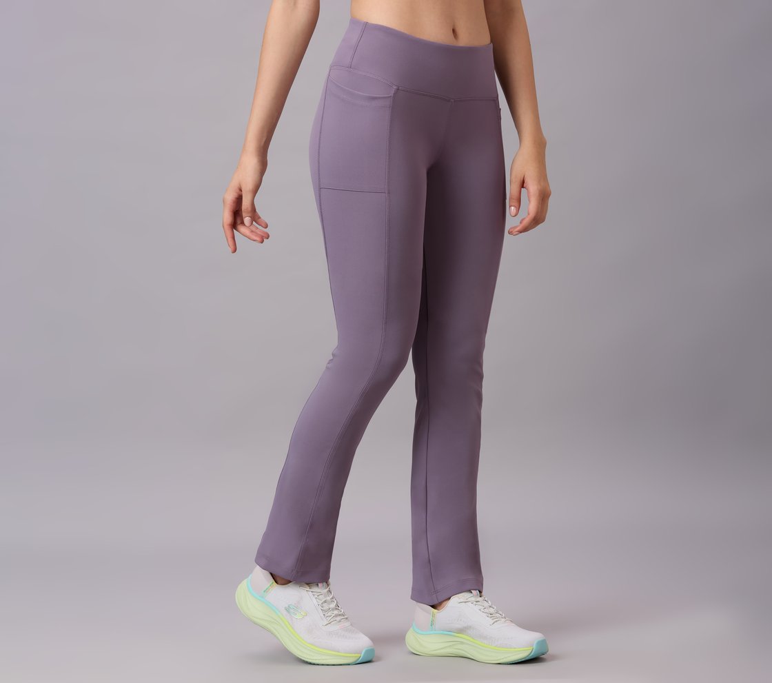 FLARED PANT WITH POCKETS, WHT/BLACK/PURPLE Apparel Bottom View