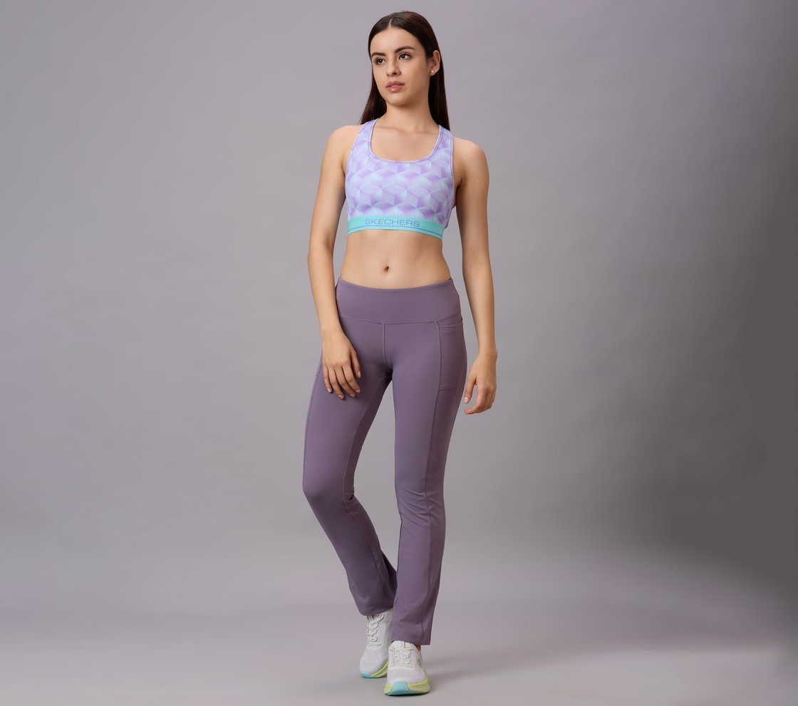FLARED PANT WITH POCKETS, WHT/BLACK/PURPLE