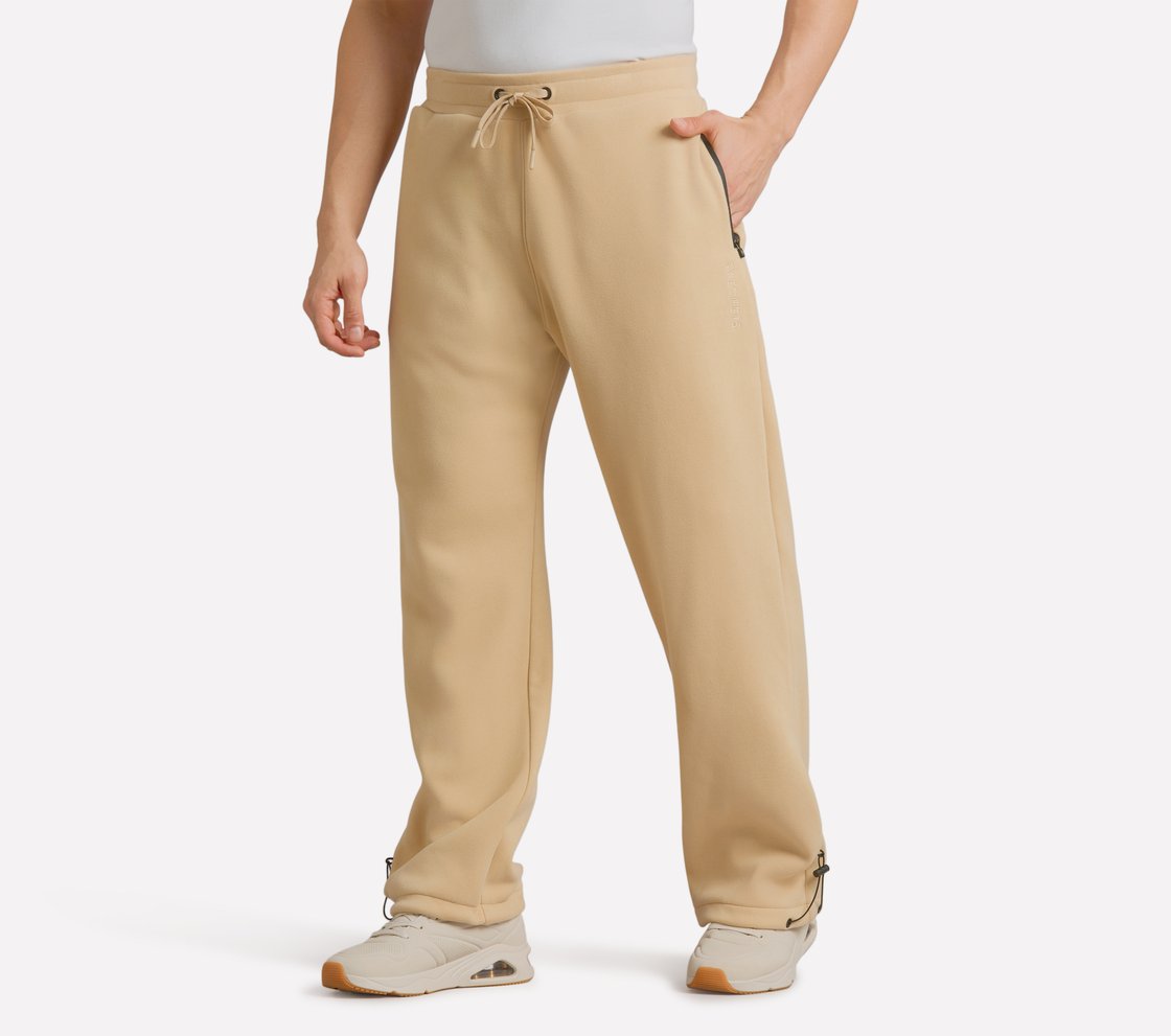 AIRY TRAVELLER FLEECE PANT, NATURAL/BLUE Apparel Top View
