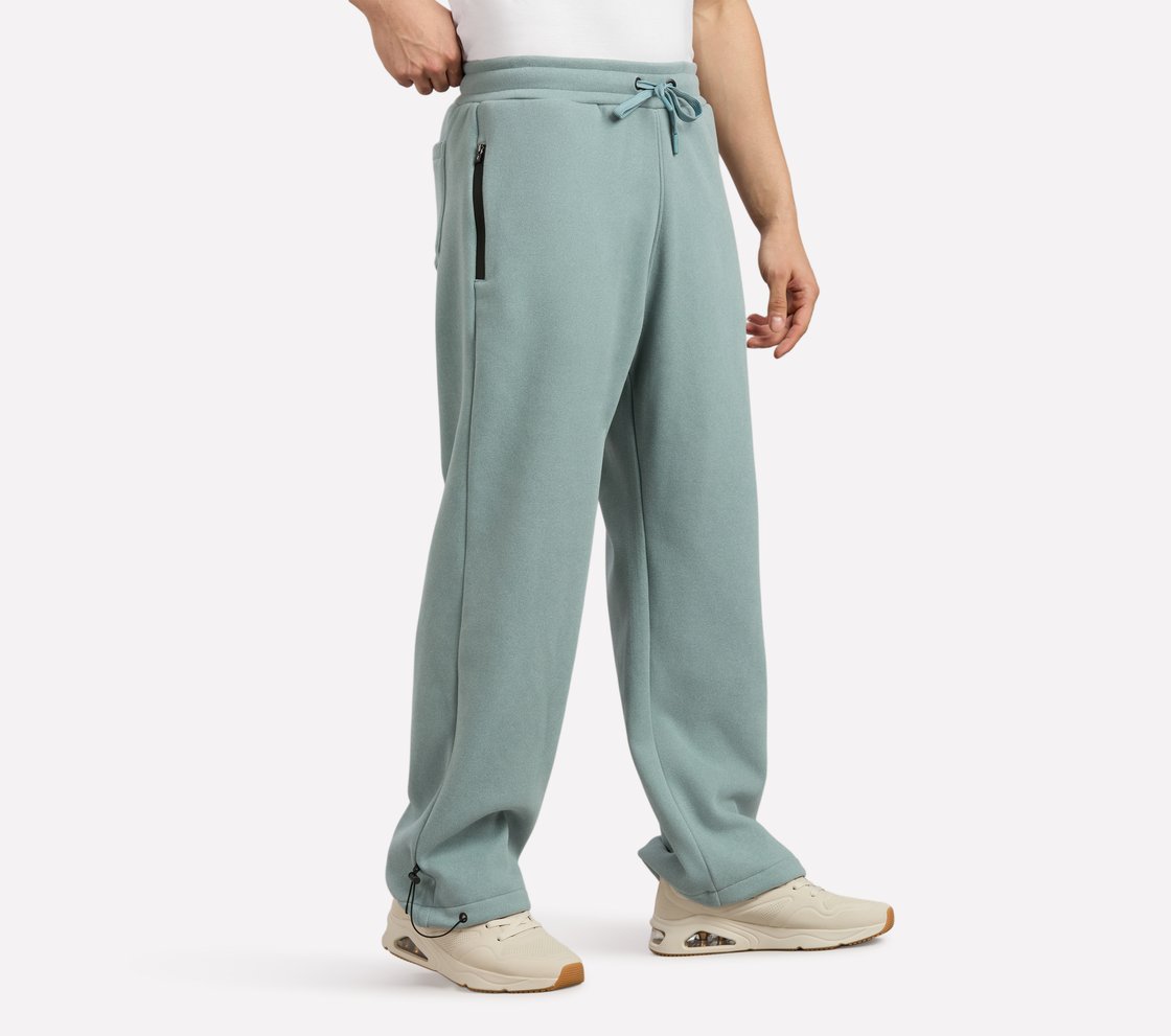 AIRY TRAVELLER FLEECE PANT, OFF WHITE/NAVY Apparel Bottom View