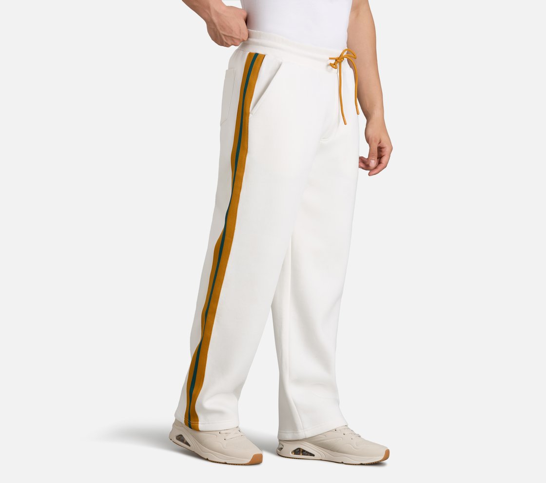 CONTRAST SIDE TAPE PANTS, WHITE Apparel Bottom View