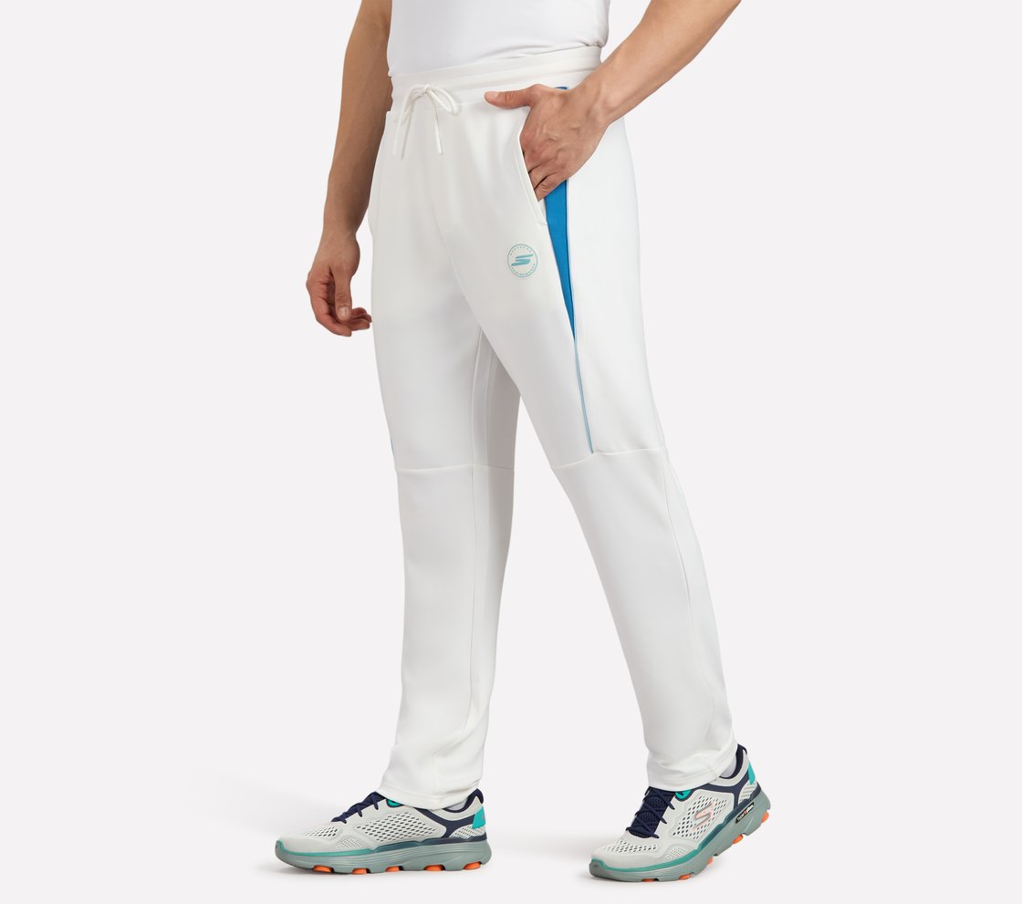 MENS CRICKET TRACKPANT, WHITE Apparel Top View