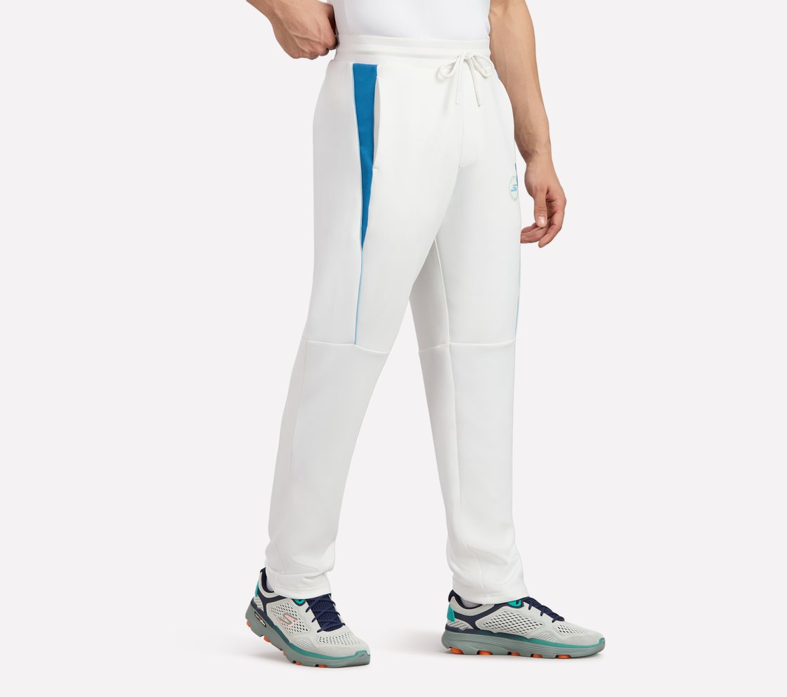 MENS CRICKET TRACKPANT, WHITE Apparel Bottom View