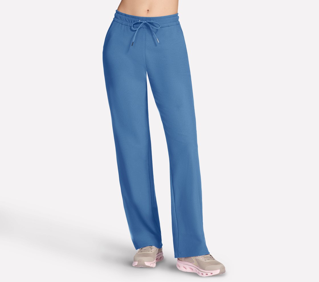 GOLUXE RIB PANT, WHITE/BLUE Apparel Lateral View