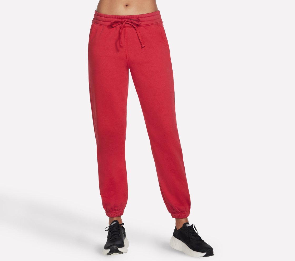 SKECHSWEATS DIAMOND CHAIN JOGGER, RED Apparel Lateral View