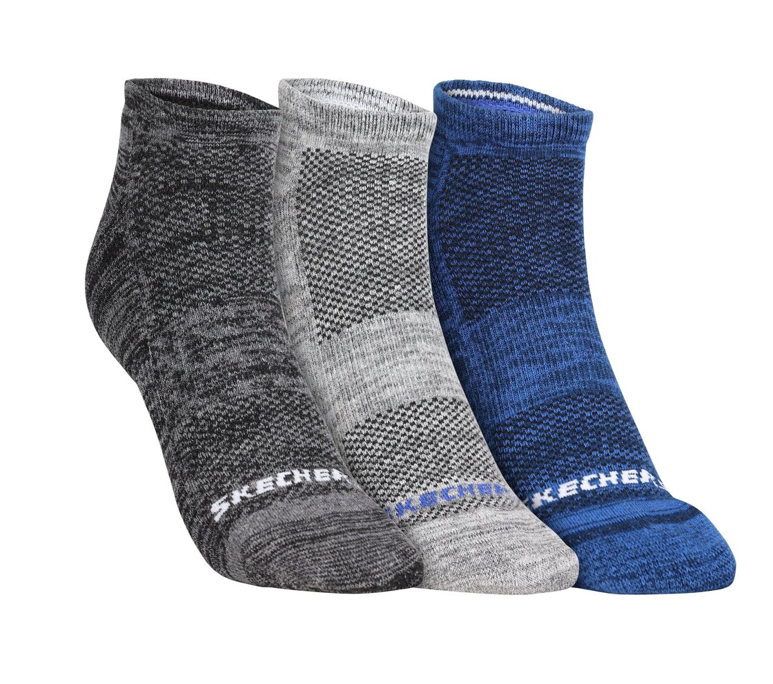 3 Pack of MENS 1/2 TERRY NO SHOW, BLACK/NAVY