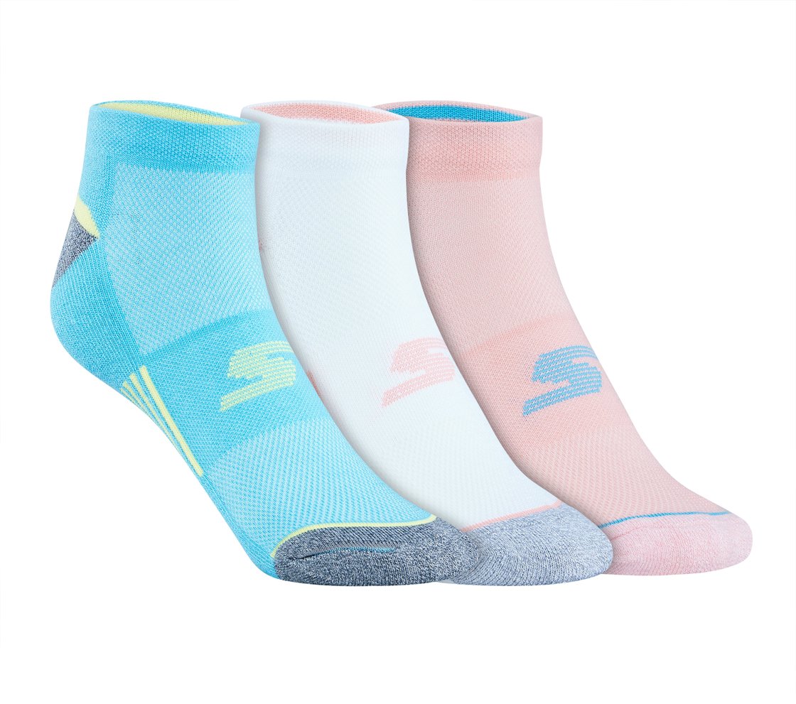 3 Pack of WOMENS 1/2 TERRY LOWCUT, PINK/BLUE Accessories Lateral View
