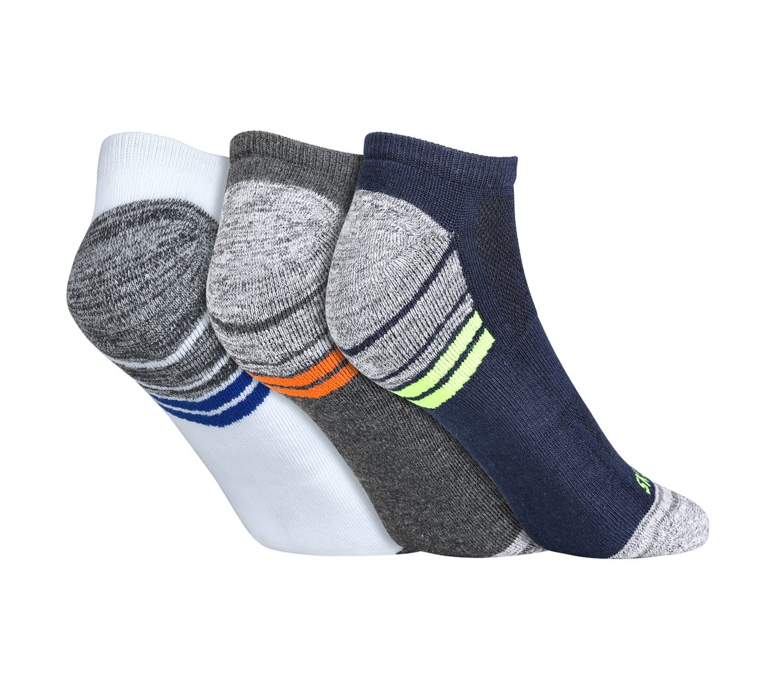 3PK MENS 1/2 TERRY NO SHOW, GREY/NAVY Accessories Top View