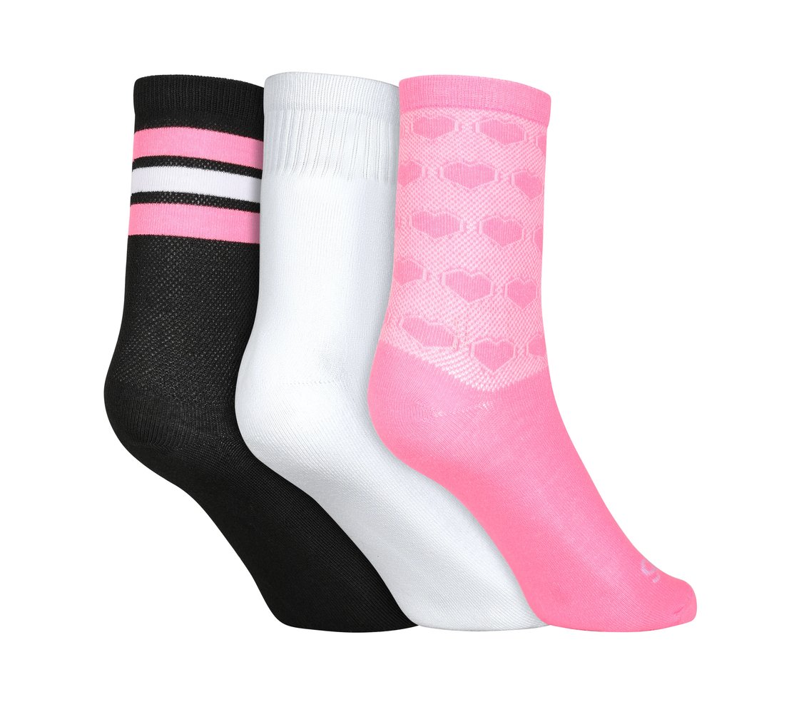 3 Pack of GIRLS NON TERRY CREW, PINK/BLACK Accessories Top View