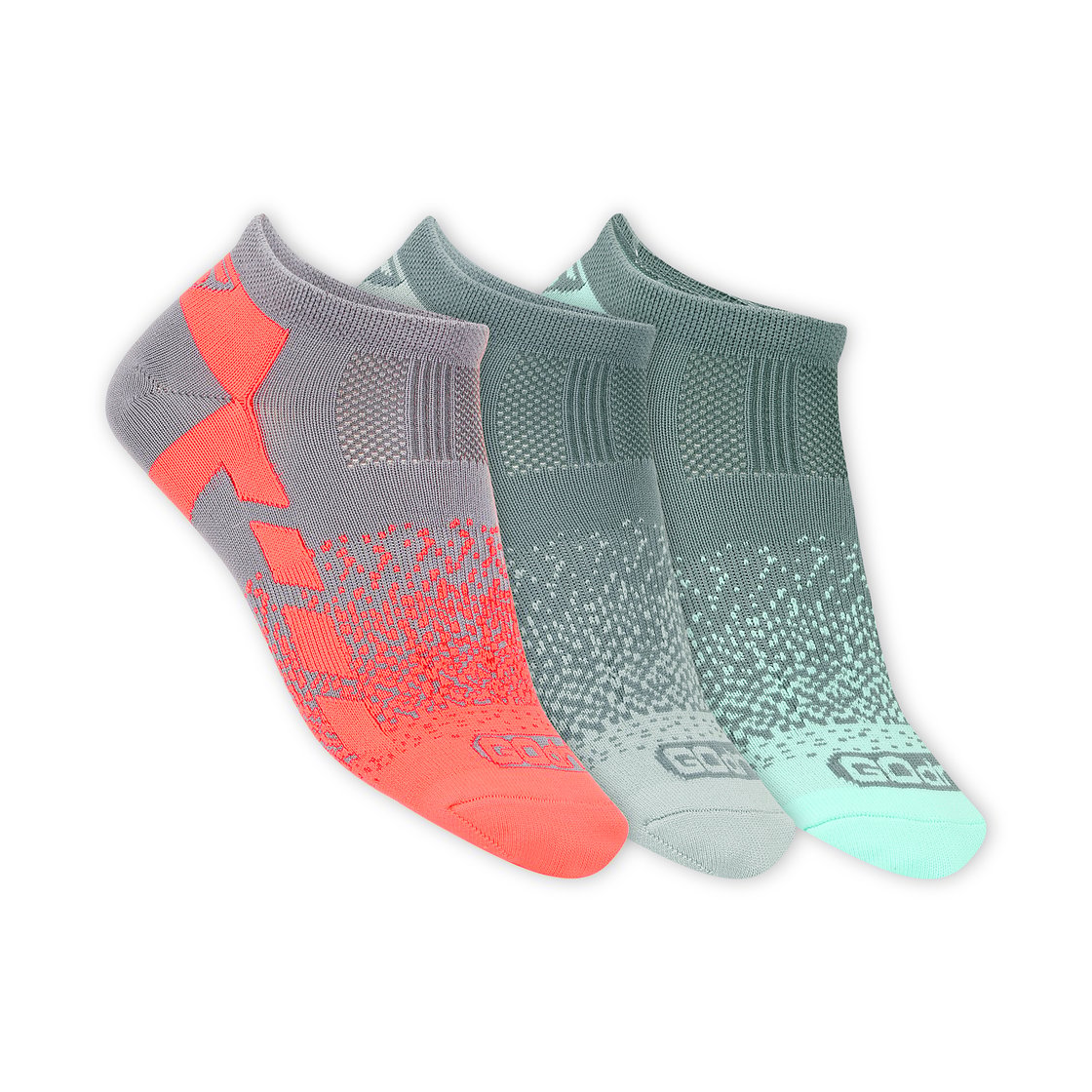 3 Pack of WOMENS NON TERRY LOW CUT, GGREY/MULTI Accessories Lateral View