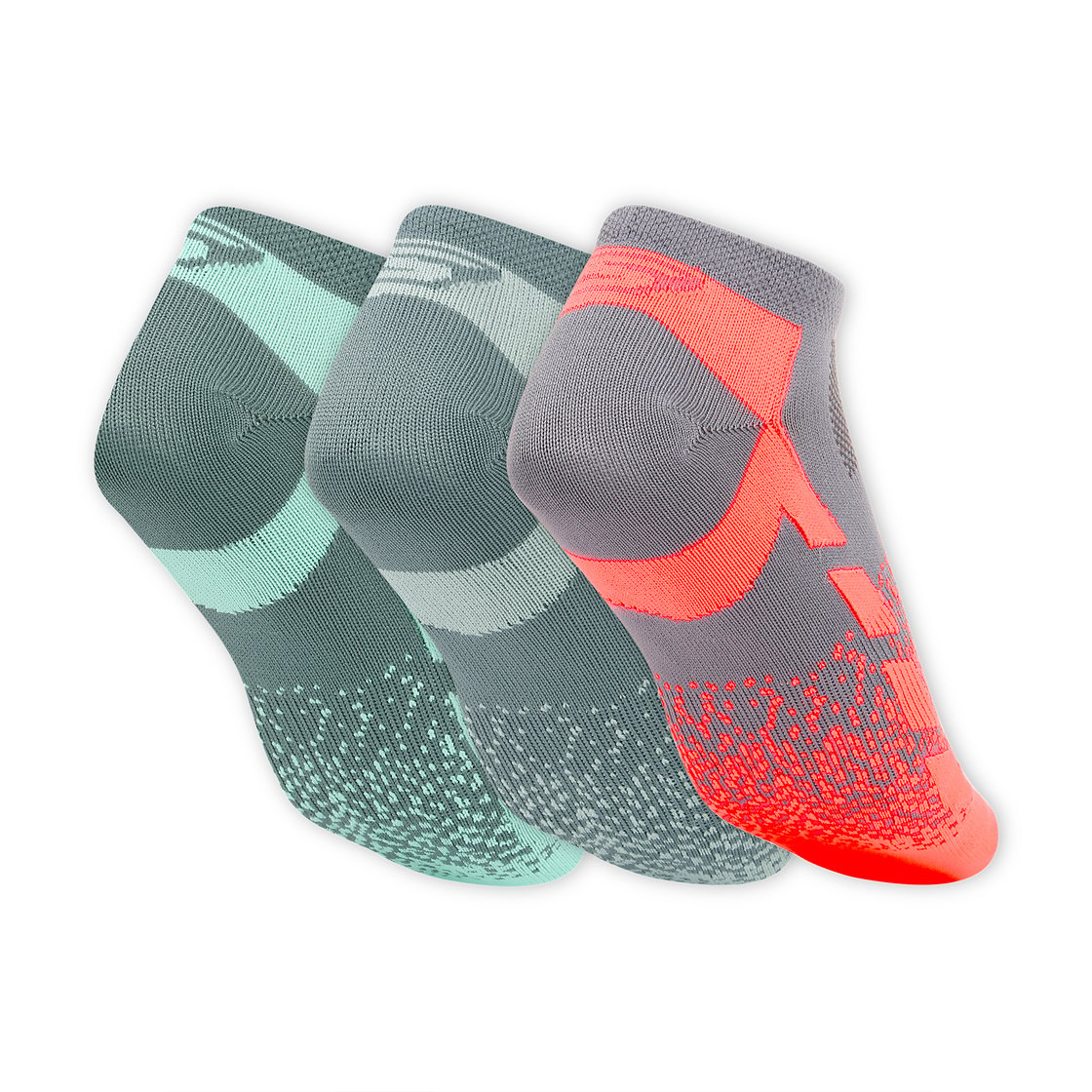 3 Pack of WOMENS NON TERRY LOW CUT, GGREY/MULTI Accessories Top View