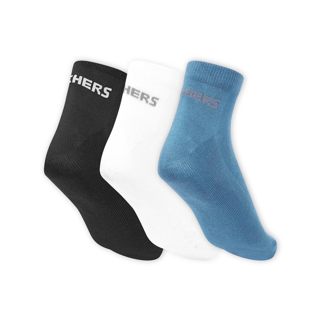 3 Pack of Mens Non Terry Ankle, WHITE/BLACK/BLUE Accessories Top View