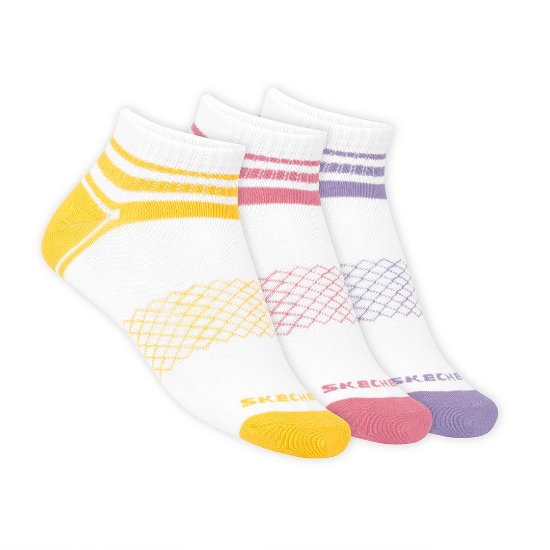 3 Pack WOMENS NON TERRY LOW CUT SOCKS, MMULTI Accessories Lateral View