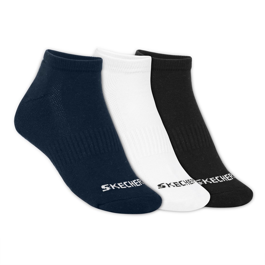 3pk Mens Half Terry Low Cut, WHITE/BLACK/BLUE Accessories Lateral View
