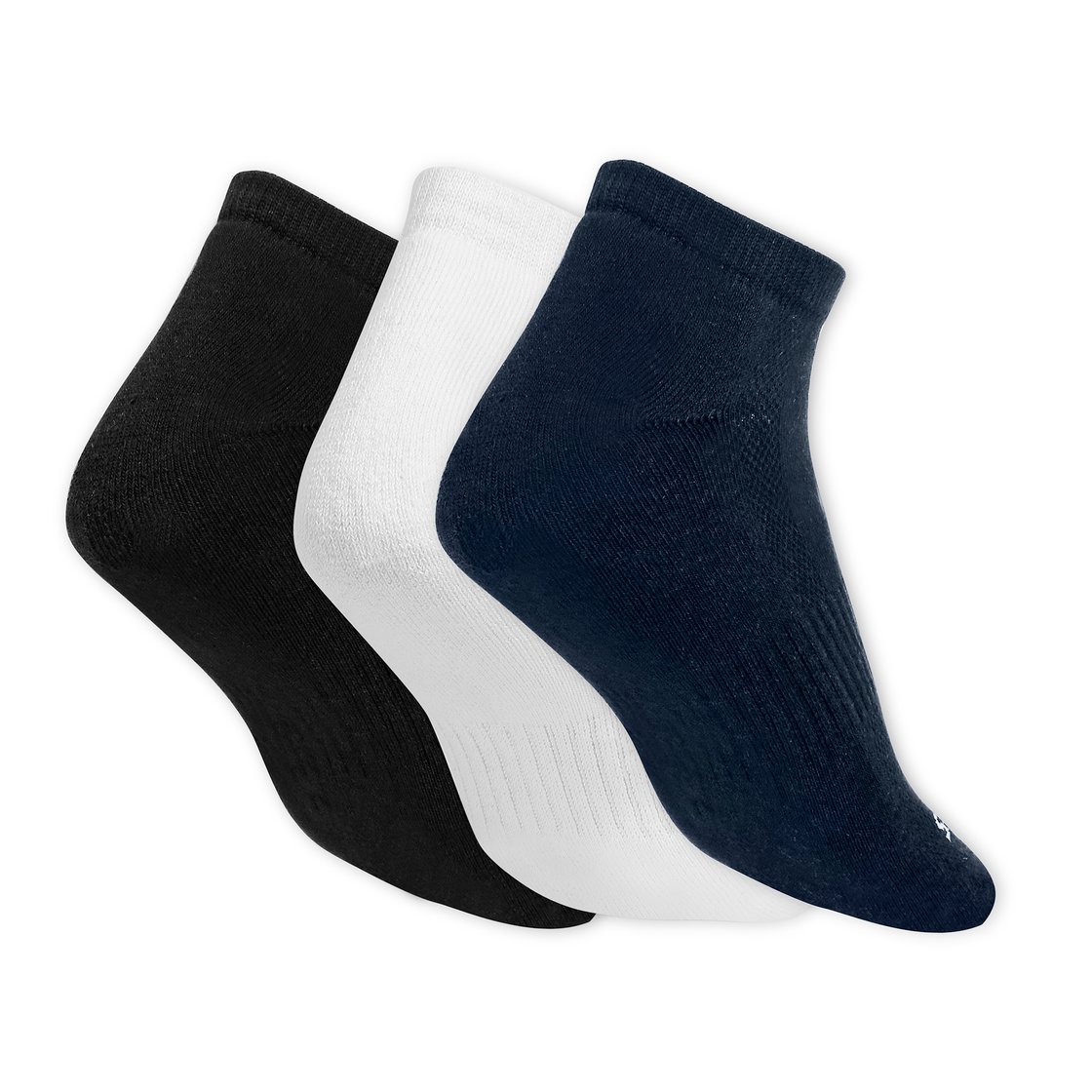 3pk Mens Half Terry Low Cut, WHITE/BLACK/BLUE Accessories Top View