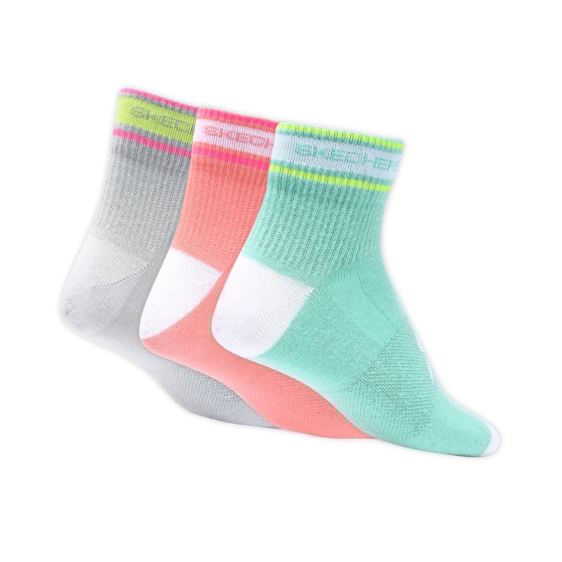 3 Pack of WOMENS NON TERRY ANKLE Socks, MMULTI Accessories Top View