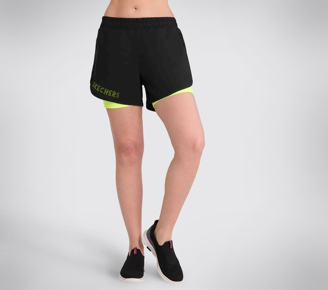 PERFORATED SHORTS, BLACK