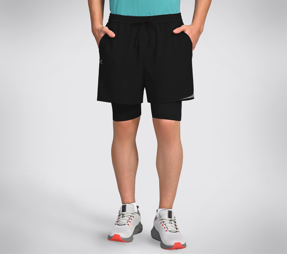 FIREFLY LAYER SHORTS, BLACK/CHARCOAL/BLUE Apparel Lateral View