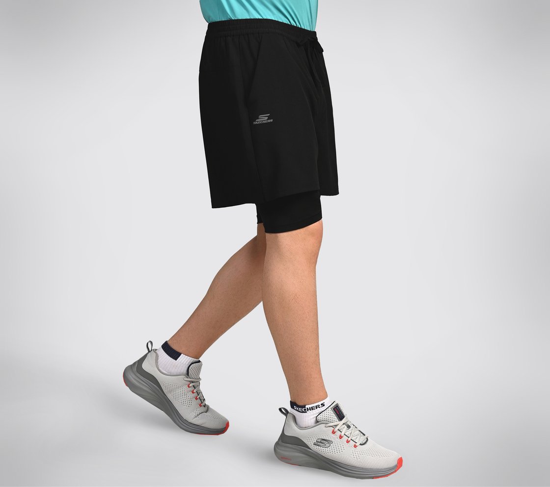 FIREFLY LAYER SHORTS, BLACK/CHARCOAL/BLUE Apparel Top View