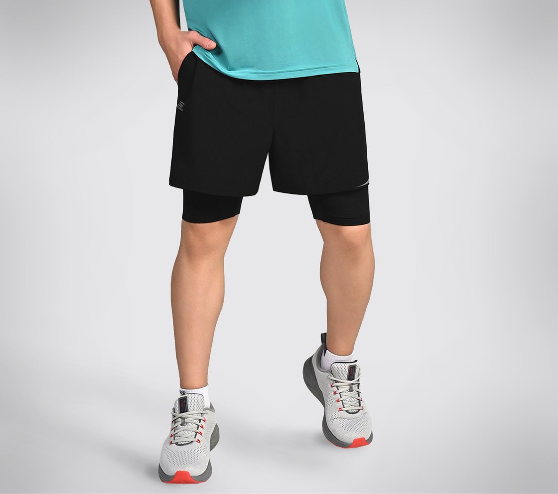 FIREFLY LAYER SHORTS, BLACK/CHARCOAL/BLUE Apparel Right View