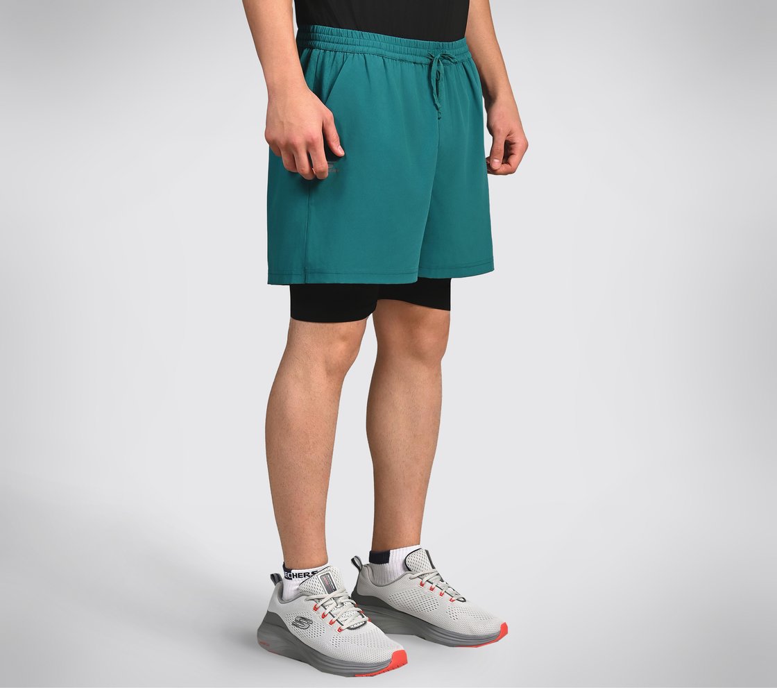 FIREFLY LAYER SHORTS, TEAL/BLUE Apparel Top View