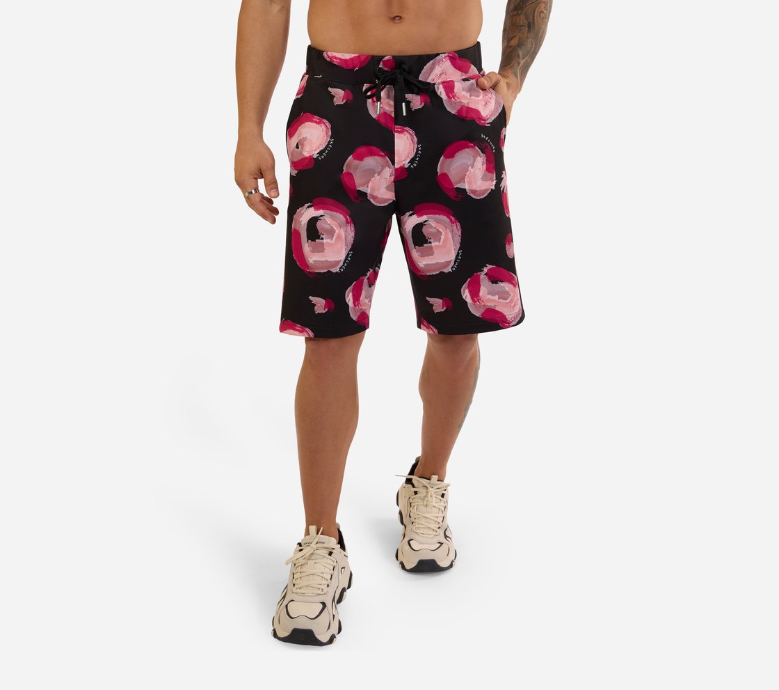 MENS PRINTED SHORTS, BLK/GRY/ROYAL