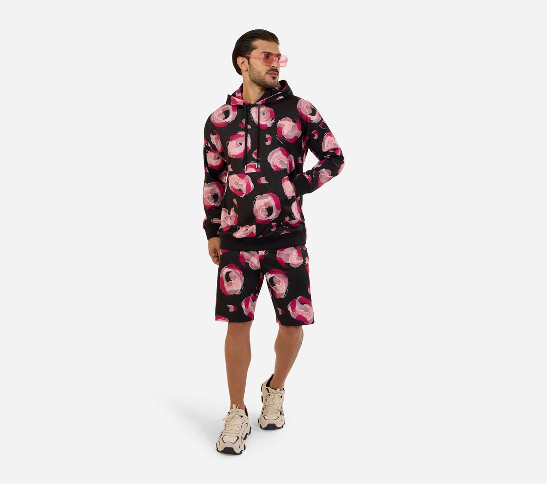 MENS PRINTED SHORTS, BLK/GRY/ROYAL