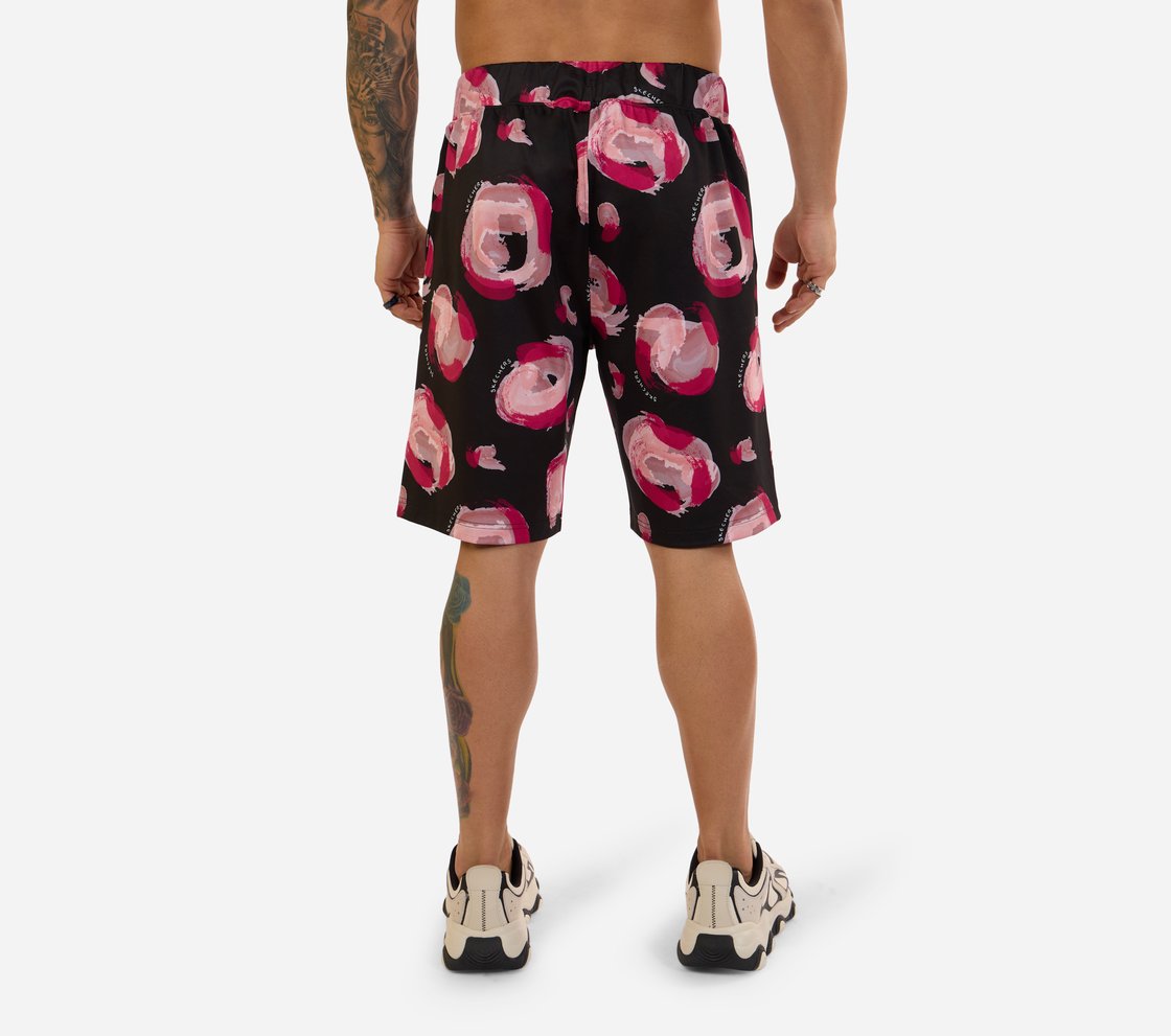 MENS PRINTED SHORTS, BLK/GRY/ROYAL Apparel Left View