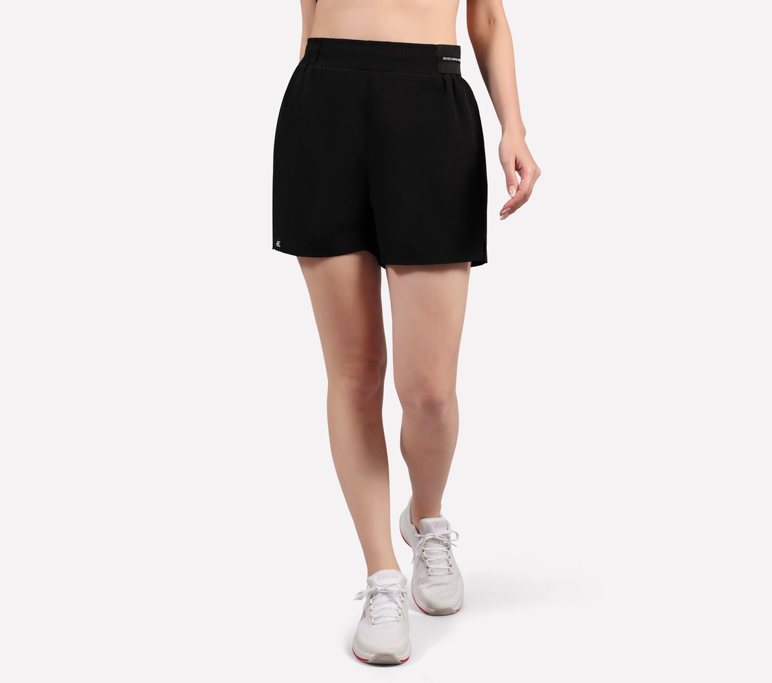 TOWEL LOOP WAISTBAND SHORTS, BLACK