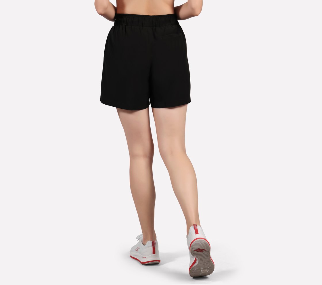 TOWEL LOOP WAISTBAND SHORTS, BLACK
