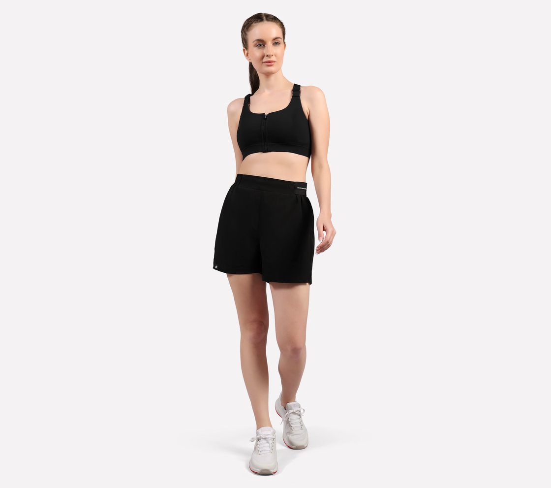 TOWEL LOOP WAISTBAND SHORTS, BLACK Apparel Right View