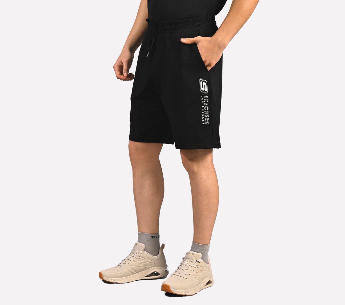 SKECHERS BASIC SHORTS, BLACK Apparel Top View