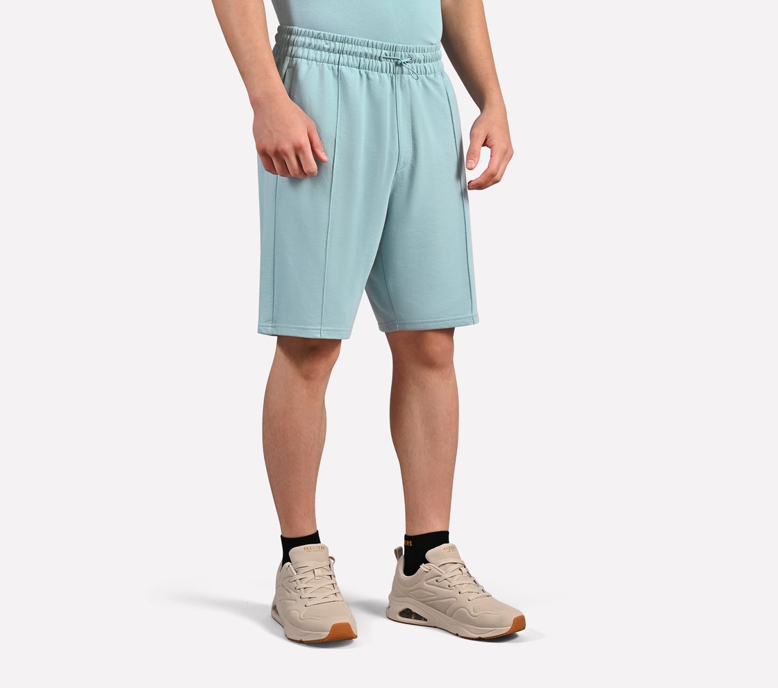 SKECHERS BASIC SHORTS, LT.GRAY/BLUE Apparel Bottom View