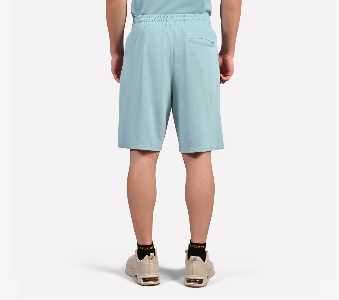 SKECHERS BASIC SHORTS, LT.GRAY/BLUE Apparel Left View