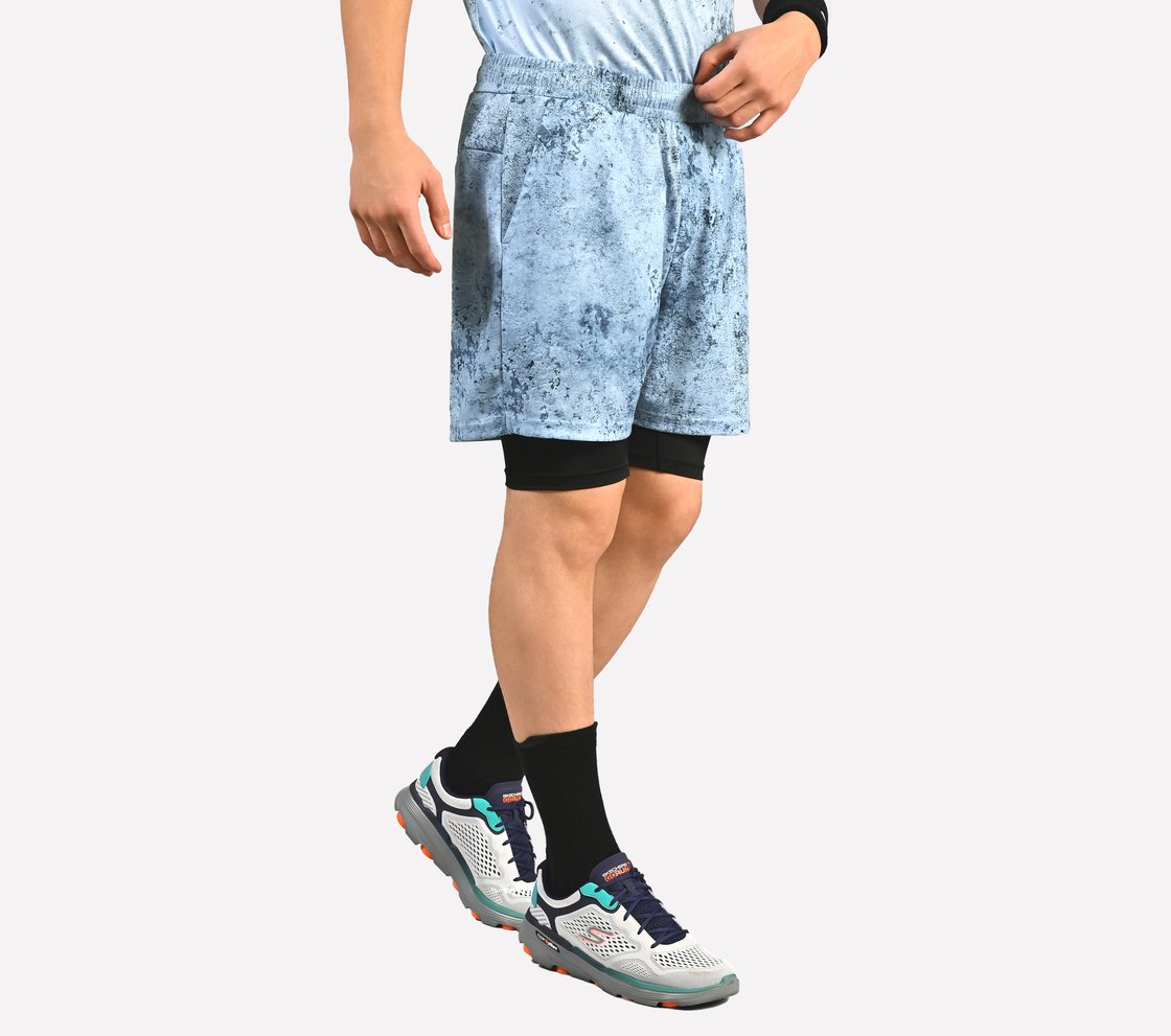 AOP LAYERED SHORTS, CHARCOAL/LT. BLUE Apparel Bottom View