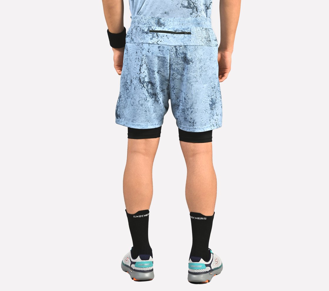 AOP LAYERED SHORTS, CHARCOAL/LT. BLUE Apparel Left View