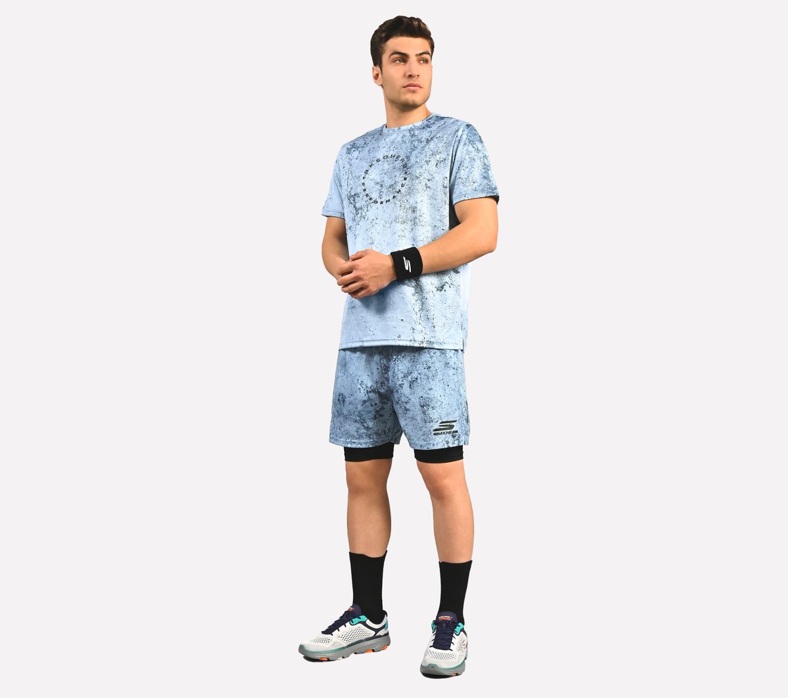 AOP LAYERED SHORTS, CHARCOAL/LT. BLUE Apparel Right View