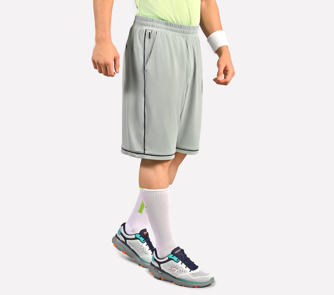 CONTRAST PIPING DETAIL SHORTS, CHARCOAL/LT. GRAY