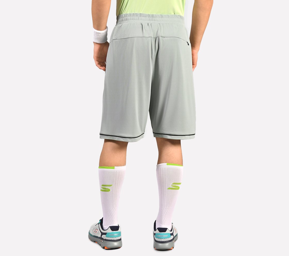 CONTRAST PIPING DETAIL SHORTS, CHARCOAL/LT. GRAY Apparel Left View