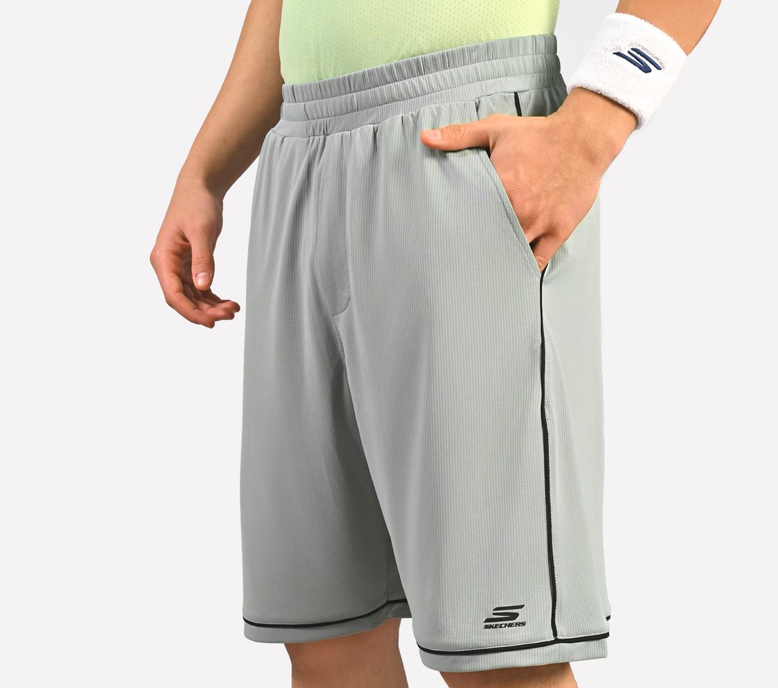 CONTRAST PIPING DETAIL SHORTS, CHARCOAL/LT. GRAY